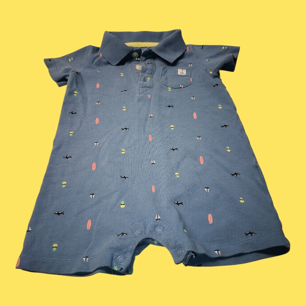 Carter's Blue Toddler One Piece Bodysuit with Playful Print 18M